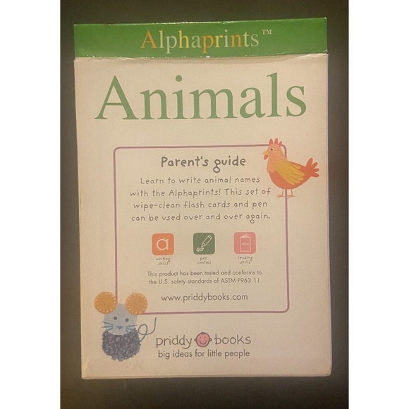 NWT - Alphaprints Wipe Clean Animals Flash Cards - Picture 7 of 8